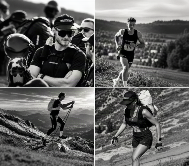Athleten bei Extremsportarten Trail Running draußen.